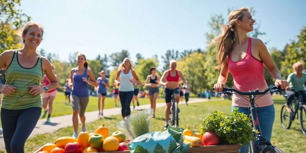 Diverse people enjoying outdoor activities for health and wellness.
