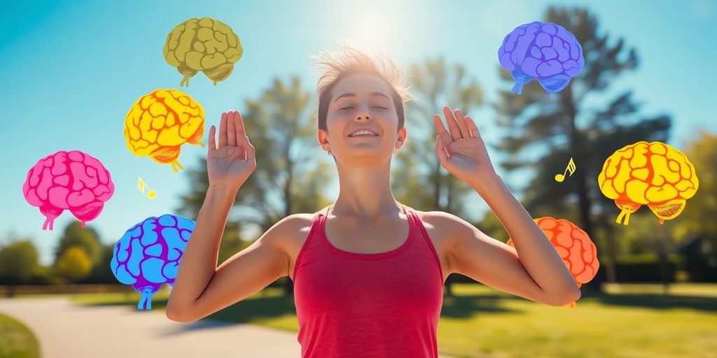 Person exercising outdoors, enhancing cognitive performance and focus.